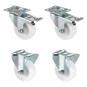 GERMA GM-TKR5525.C0 - jeu de 4 roulettes robustes, KIT CONTIENT : ( 2 équipées de freins et 2 sans frein )