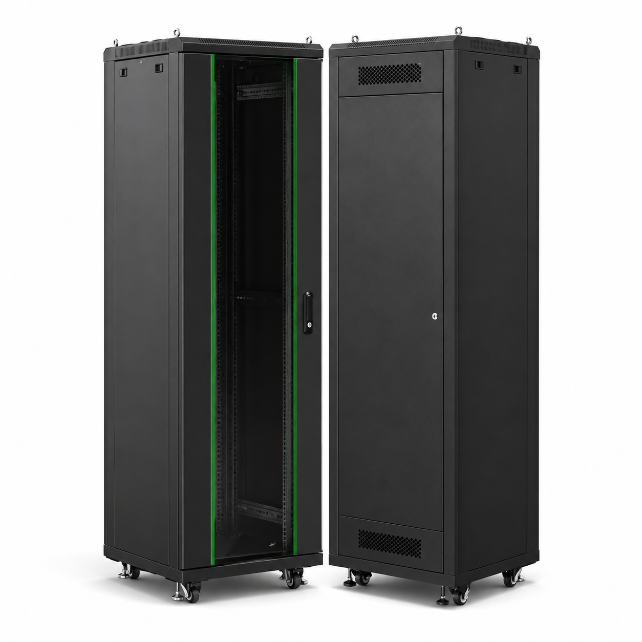 GERMA GM.LIN-XS42U81 - 42U 19" GERMA LIN-XS SERIES SERVER CABINET W:800MM D:1000MM FRONT/REAR 63% PERFORATED COVER