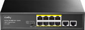 CUDY 8-Port 10/100M PoE+ Switch with 2 Uplink Ports 120W