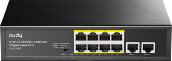 CUDY 8-Port 10/100M PoE+ Switch with 2 Gigabit Uplink Ports 120W