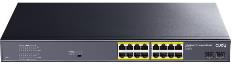 CUDY 16-Port Gigabit PoE+ Switch with 2 Uplink Gigabit Ports and 2 Gigabit SFP Slots 200W