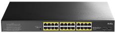 CUDY 24-Port Gigabit PoE+ Switch with 2 Uplink Gigabit Ports and 2 Gigabit SFP Slots 300W