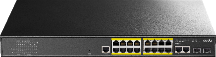 CUDY 16-Port Layer 2 Managed Gigabit PoE+ Switch with 2 Uplink Gigabit Ports and 2 Gigabit SFP Slots, 200W