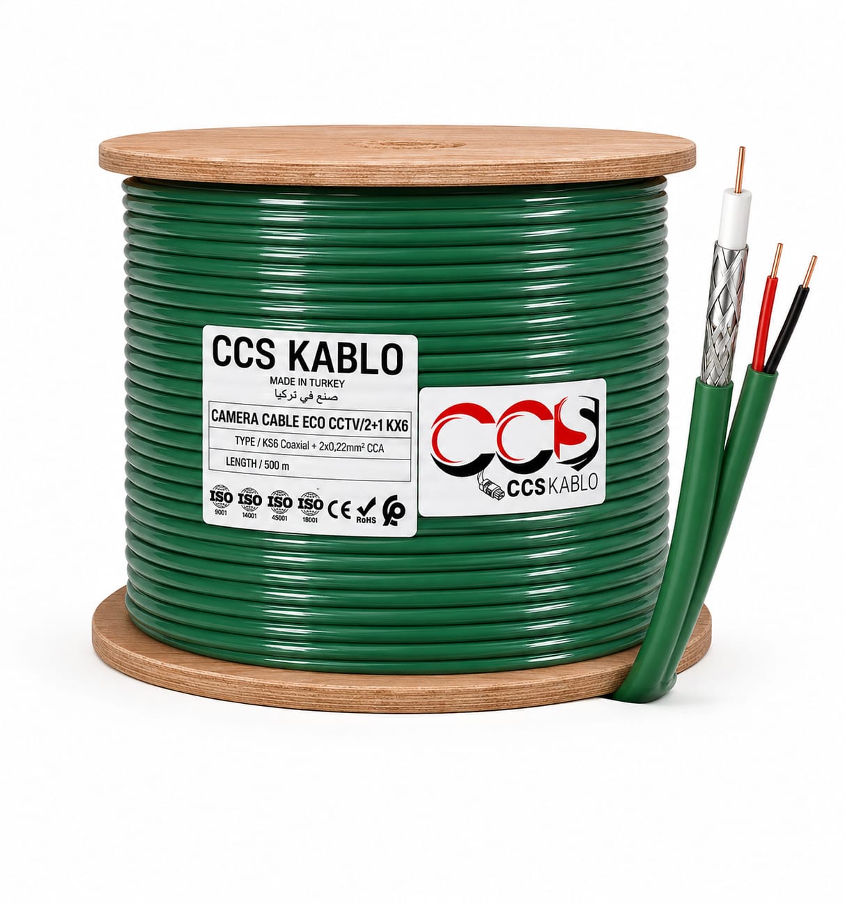 KX6-1+2C – Câble Coaxial avec Alimentation CCTV CCS KABLO