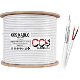 KX7 + Alimentation – Câble Coaxial CCTV CCS KABLO 500m Blanc
