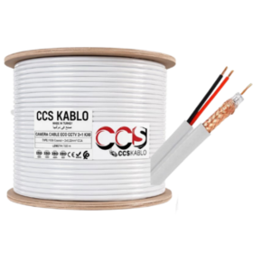 KX6 + Alimentation – Câble Coaxial CCTV CCS KABLO 500m Blanc