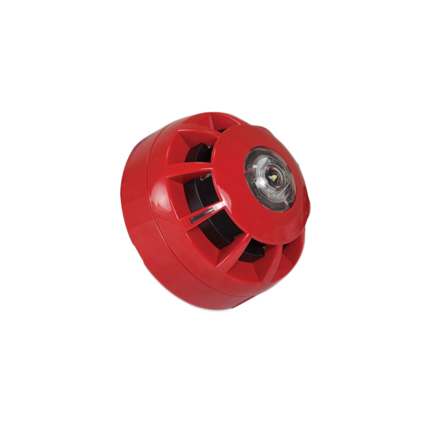 Avertisseur sonore + flash adressable alimenté par boucle – rouge