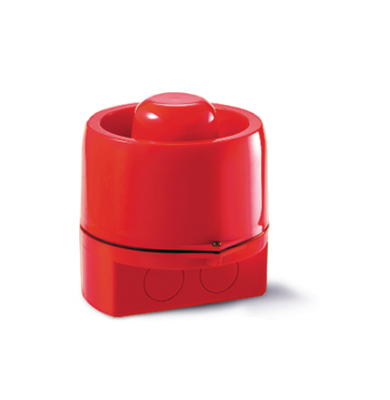 Sirène incendie conventionnelle 24V DC, IP65 rouge, 4 tons – 103 dB(A)